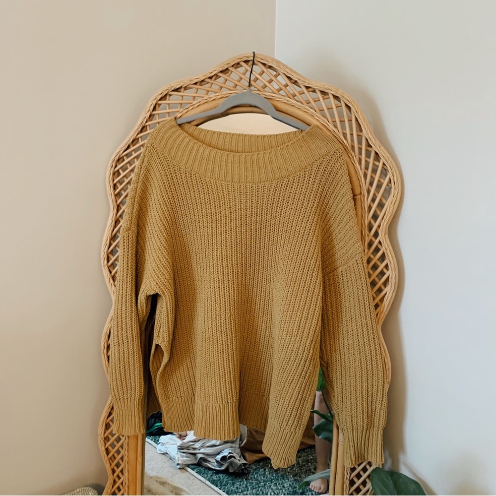 aerie | mustard chenille knit sweater